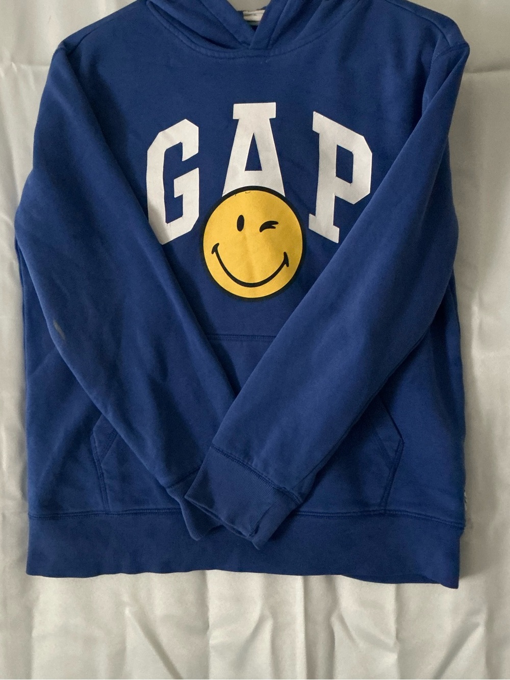 GAP Royal Blue Hoodie with Yellow Smiley